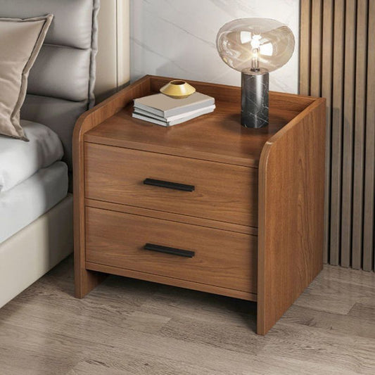 Modern Wooden Bedside Table with 2 Drawers - UrbanCrafto