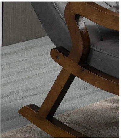 Premium Teak Wood Rocking Chair with Foot Stool & Cushion Comfortable Balcony Relax Chair with Pillow High Density Foam Ergonomic Design