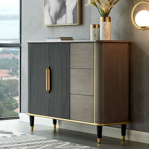 Luxurious Wooden Sideboard Cabinet with Drawers and Storage
