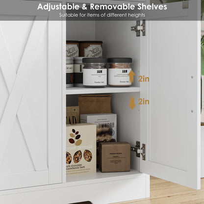 Modern Sideboard with 3 Drawers Adjustable Shelves - Wooden bazar