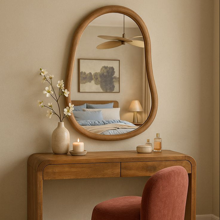 Cashew Modern Black Makeup Vanity Set Dressing Table with Lighted Mirror Cabinet & Stool