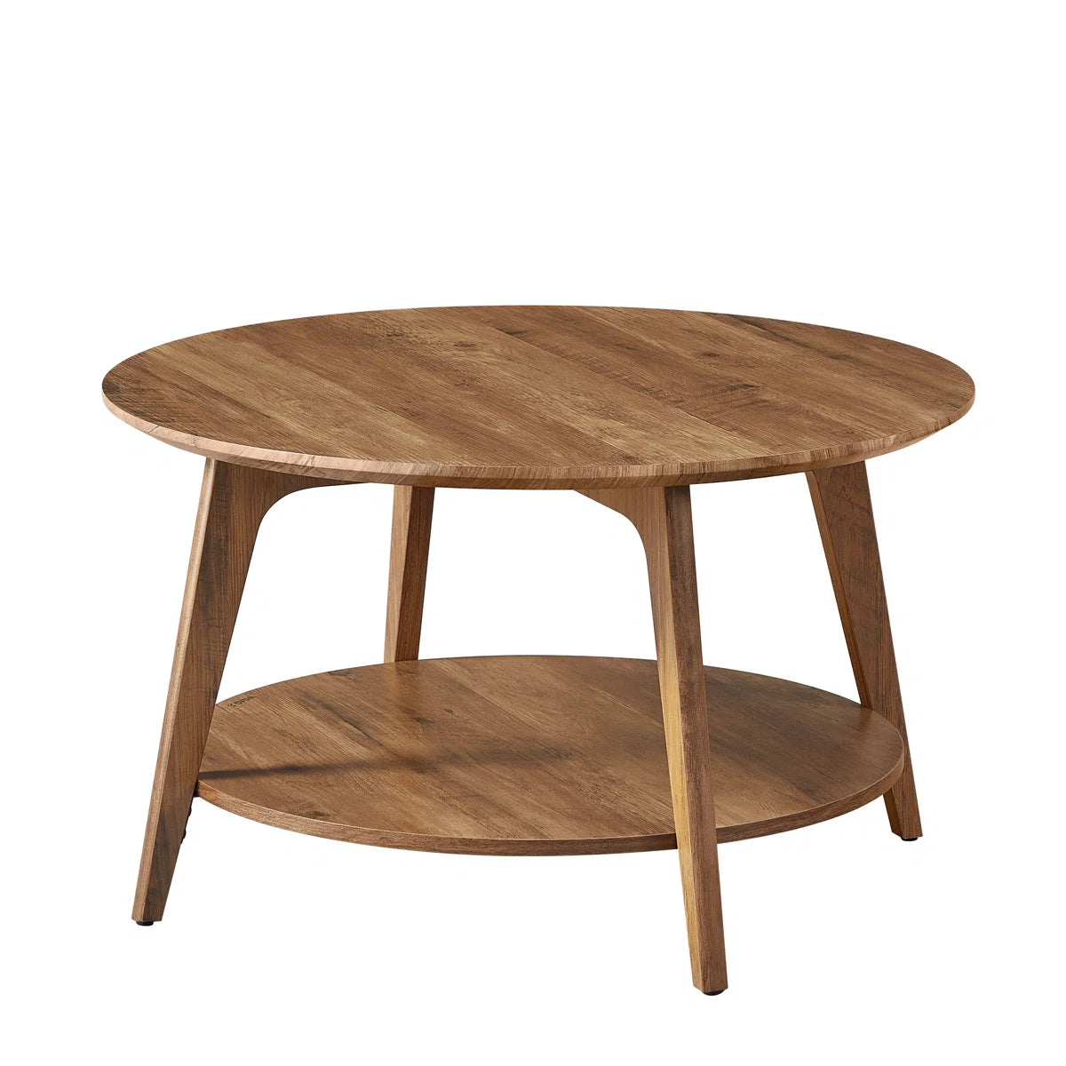 Clasino Coffee Table With 2-Tier Storage Shelves - Wooden bazar