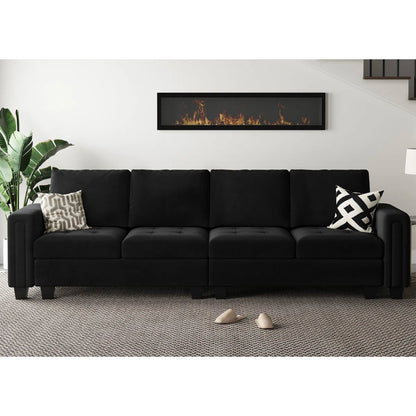 3 - Pieces Velvet 4-Seater Sectional Sofa Lounge Apartment Living room Couch