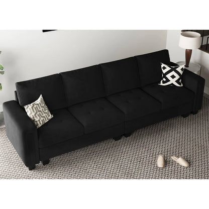 3 - Pieces Velvet 4-Seater Sectional Sofa Lounge Apartment Living room Couch
