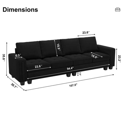 3 - Pieces Velvet 4-Seater Sectional Sofa Lounge Apartment Living room Couch