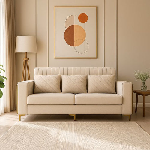 Saldana Velvet Round Arm Curved Sofa