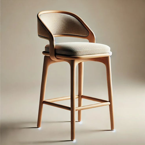 Hizon Modern Wooden Bar Chair with Cushion Back - Urban crafto