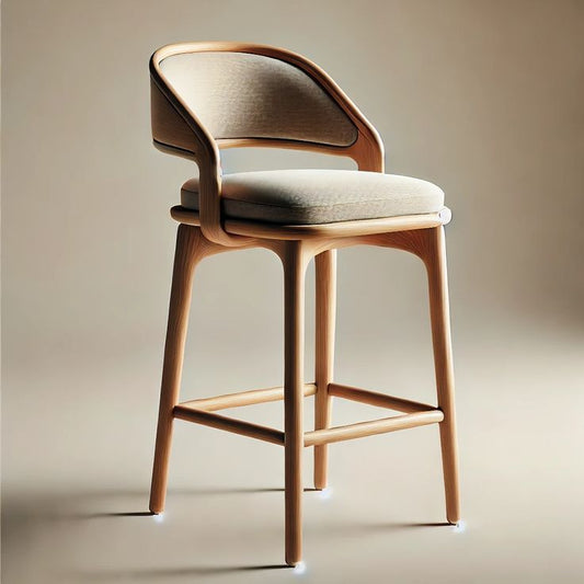 Hizon Modern Wooden Bar Chair with Cushion Back - Urban crafto