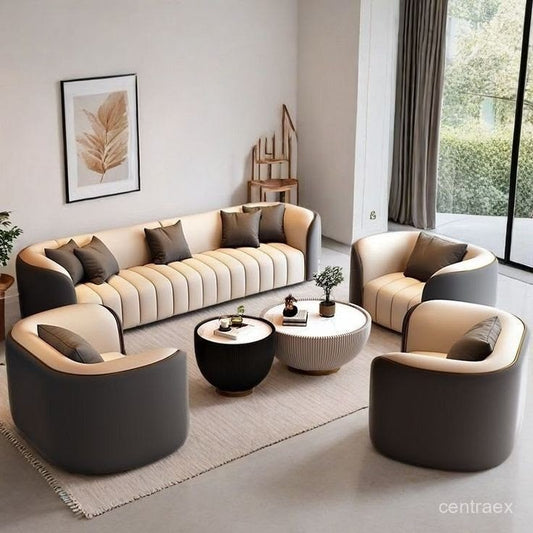 Nordic Light Luxury Wind Boucle Curved Creative Sofa Upholstered Luxury Sofa Set