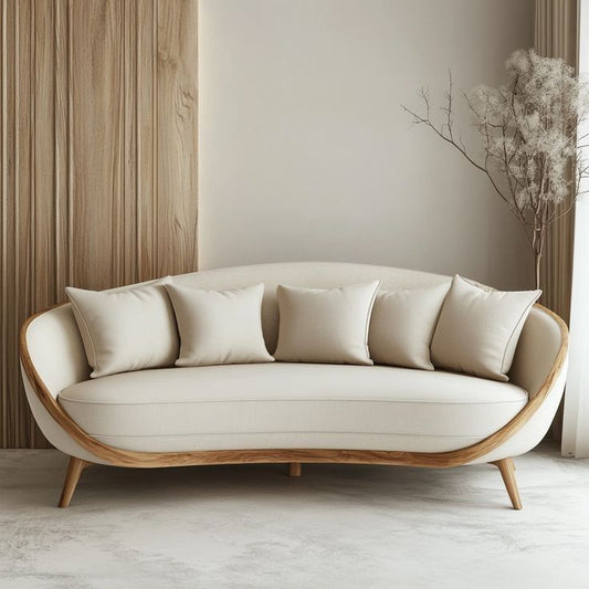 Nordic Light Luxury Wind Boucle Curved Creative Sofa Upholstered Luxury Sofa Set
